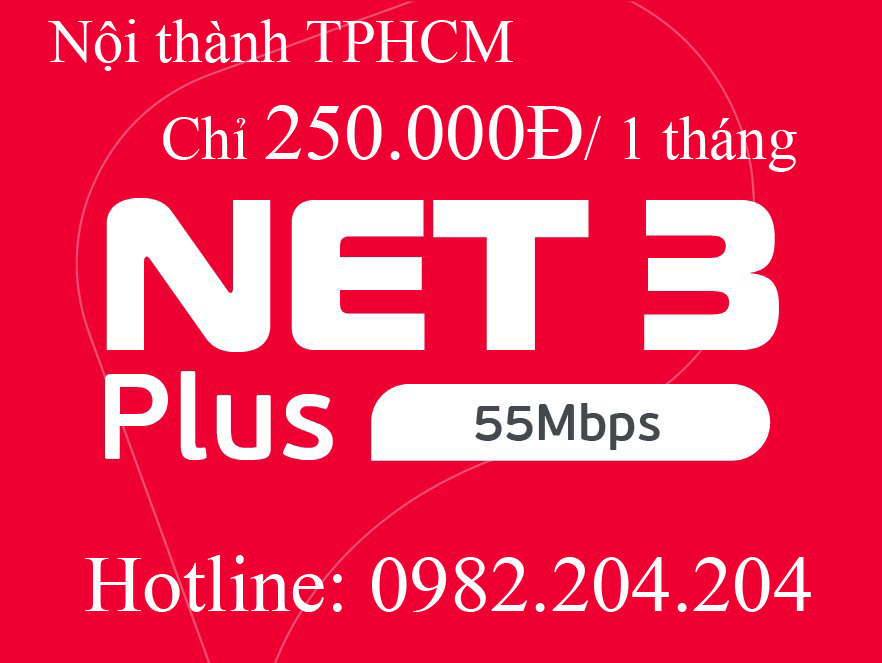 34.Lắp mạng Viettel gói Net 3 Plus nội thành Hà Nội và TPHCM giá hàng tháng 250.000Đ